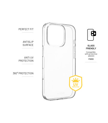 FIXED Story AntiUV TPU Back Cover for Apple iPhone 16 Pro, clear