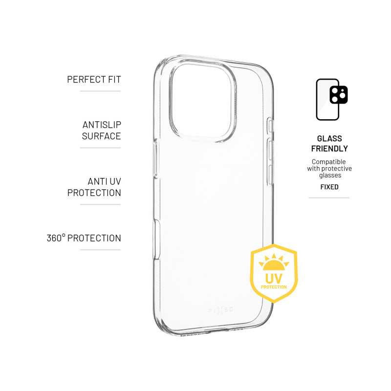 FIXED Story AntiUV TPU Back Cover for Apple iPhone 16 Pro, clear