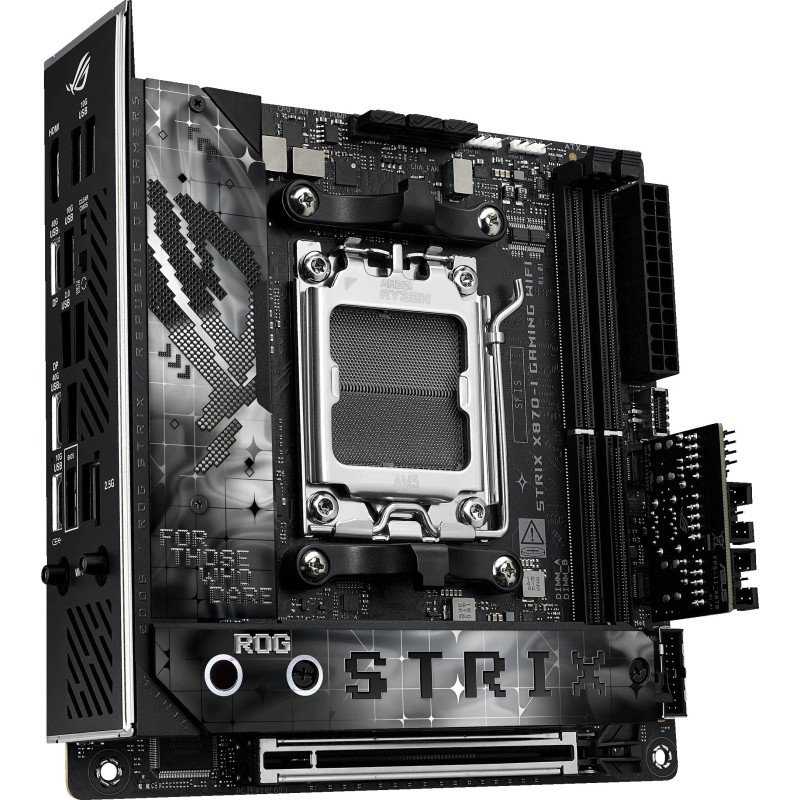 Asus | ROG STRIX X870-I GAMING WIFI | Processor family AMD | Processor socket AM5 | DDR5 DIMM | Supported hard disk drive interf