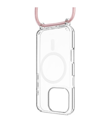 Fixed | MagPure Neck | Back Cover with Lanyard | Apple | iPhone 16 Pro Max | TPU | Clear, Pink