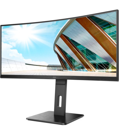 AOC | Curved Monitor | CU34P2A | 34 " | VA | 21:9 | 100 Hz | 1 ms | 3440 × 1440 | 300 cd/m² | Headphone out (3.5mm) | HDMI ports