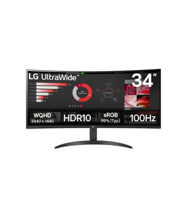 LG 34WR50QK-B.AEU Curved UltraWide Monitor 34"/21:9, 3440x1440, HDMI, DisplayPort USB