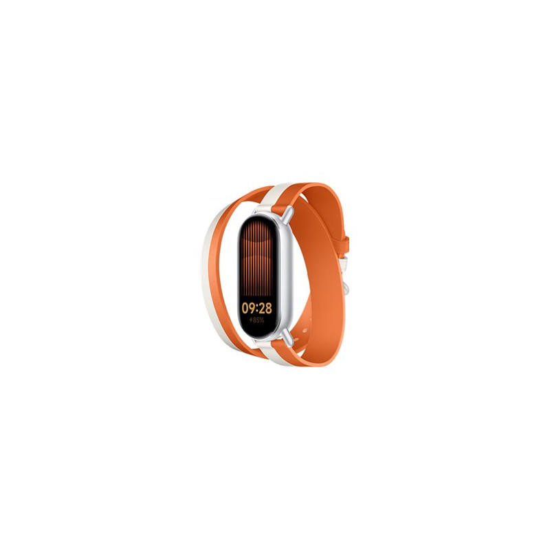 Xiaomi Dual-tone Leather Strap | 140–180mm | White and Orange | Calf Leather, PU (inside)