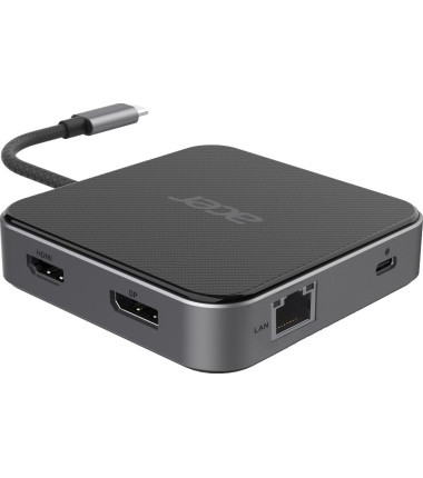 Acer 7-in-1 USB Type-C Dock | Ethernet LAN (RJ-45) ports 1 | DisplayPorts quantity 1 | HDMI ports quantity 1