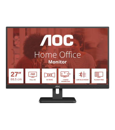 AOC | Monitor | 27E3UM/BK | 27 " | VA | FHD | 16:9 | 4 ms | 300 cd/m² | HDMI ports quantity 1 | 75 Hz