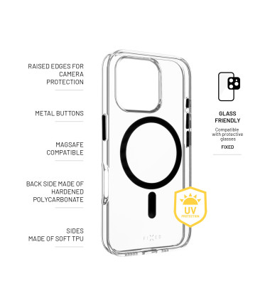 Fixed | MagPurity | Back Cover | Apple | iPhone 16 Pro | TPU | Clear, Black