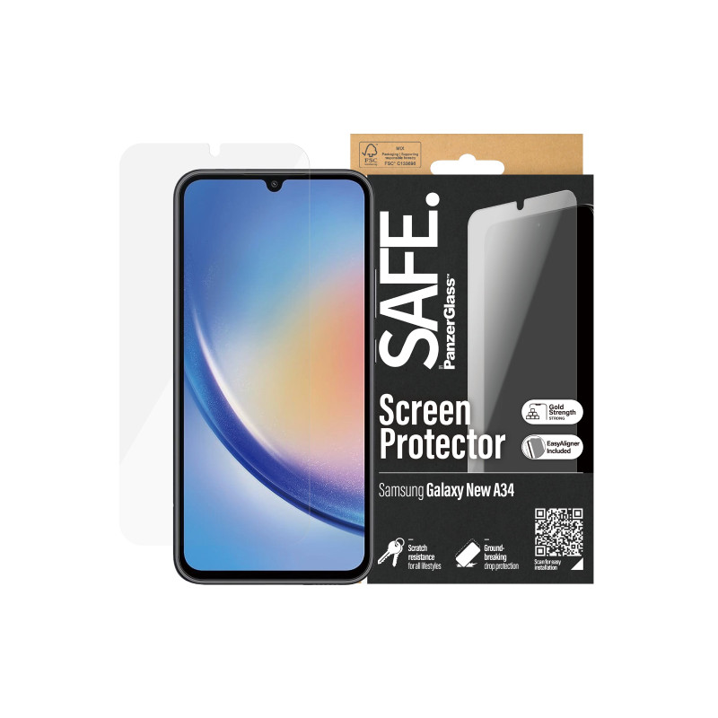 SAFE by PanzerGlass Screen Protector Samsung Galaxy A35 5G | Ultra-Wide Fit w EasyAligner | PanzerGlass