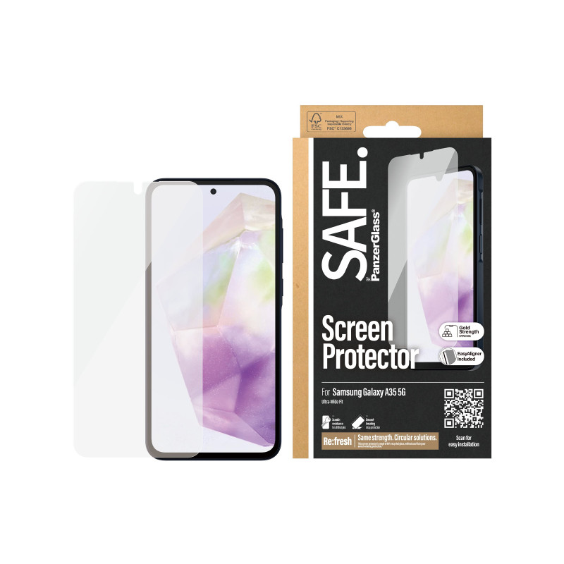 SAFE by PanzerGlass Screen Protector Samsung Galaxy A35 5G | Ultra-Wide Fit w EasyAligner | PanzerGlass