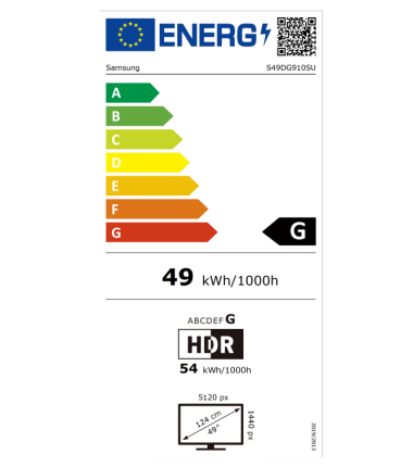 Samsung LS49DG910SUXEN Odyssey G9 G91SD | 49 " | OLED | 32:9 | 144 Hz | 0.03 ms | 5120 x 1440 pixels | 250 cd/m² | HDMI ports qu