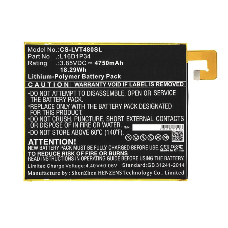 Lenovo battery L16D1P34 Tab4 8 E8 E10 CP Lenovo battery L16D1P34 Tab4 8 E8 E10 CP