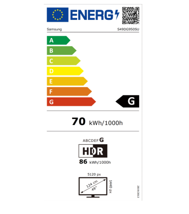 Samsung LS49DG950SUXEN Odyssey G9 G95SD | 49 " | OLED | DQHD | 32:9 | 240 Hz | 5120 x 1440 pixels | 250 cd/m² | HDMI ports quant