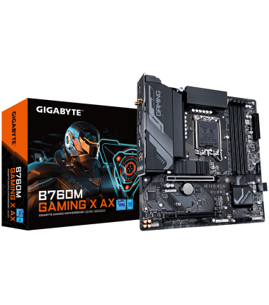 Gigabyte B760M GAMING X AX | Processor family Intel | Processor socket LGA1700 | DDR5 DIMM | Supported hard disk drive interface