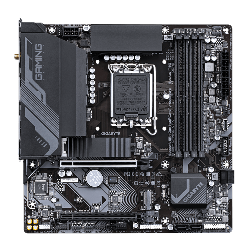 Gigabyte B760M GAMING X AX | Processor family Intel | Processor socket LGA1700 | DDR5 DIMM | Supported hard disk drive interface