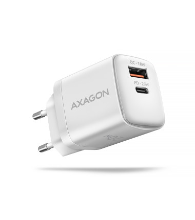 AXAGON Wallcharger 2x port (USB-A + USB-C), 20W | ACU-PQ20W