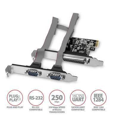 AXAGON PCI-Express card with one parallel and two serial ports 250 kbps | PCEA-PSN