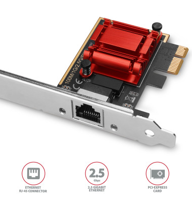 AXAGON PCI-Express network card with 2.5 Gbit/s transmission rate and PXE support | PCEE-G25