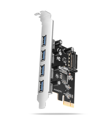 AXAGON PCI-Express card with four external USB-A 5Gbps ports | PCEU-430RS