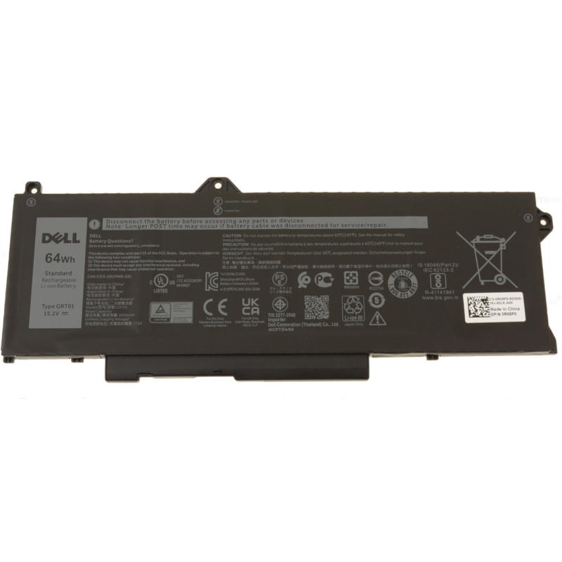 Dell original battery GRT01 r05p0 Precision Latitude P127F P137G P104F label view