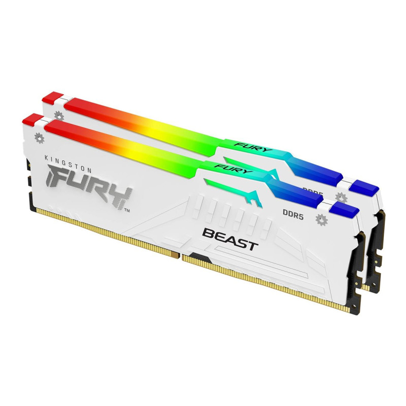 Kingston KF564C32BWEAK2-32 32GB 6400MT/s DDR5 CL32 DIMM (Kit of 2) FURY Beast White RGB EXPO | Kingston