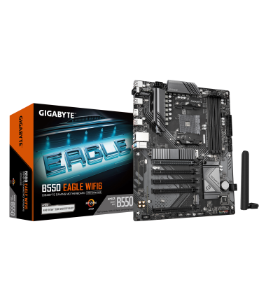 Gigabyte B550 EAGLE WIFI6 | Processor family AMD | Processor socket AM4 | DDR4 | Supported hard disk drive interfaces SATA, M.2 