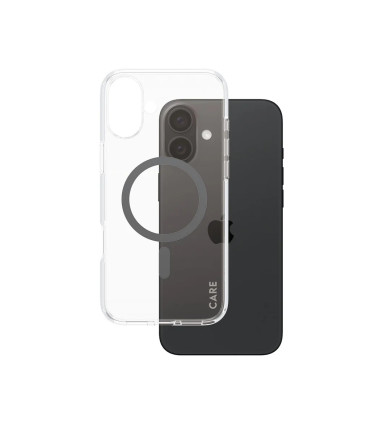 CARE by PanzerGlass Case Flagship | Back protection | Apple | iPhone 16 Plus | Recycled plastic | Transparent/Black | MagSafe