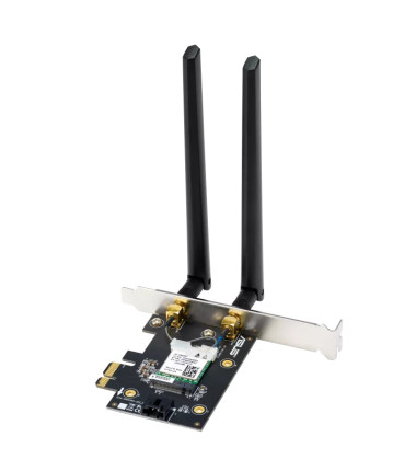 Asus WiFi 7 PCI-E Adapter with 2 external antennas | PCE-BE6500 | 802.11be | Mesh Support No | MU-MiMO No | No mobile broadband