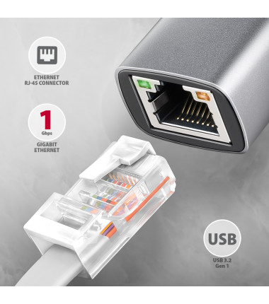 AXAGON | ADE-TXPD USB-C Gigabit Ethernet Adapter with PD 100W