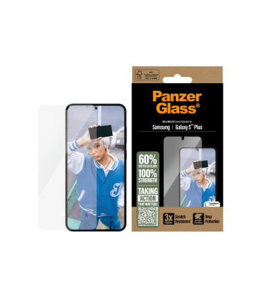 PanzerGlass Screen Protector Samsung Galaxy S25 Plus | Ultra-Wide Fit | PanzerGlass