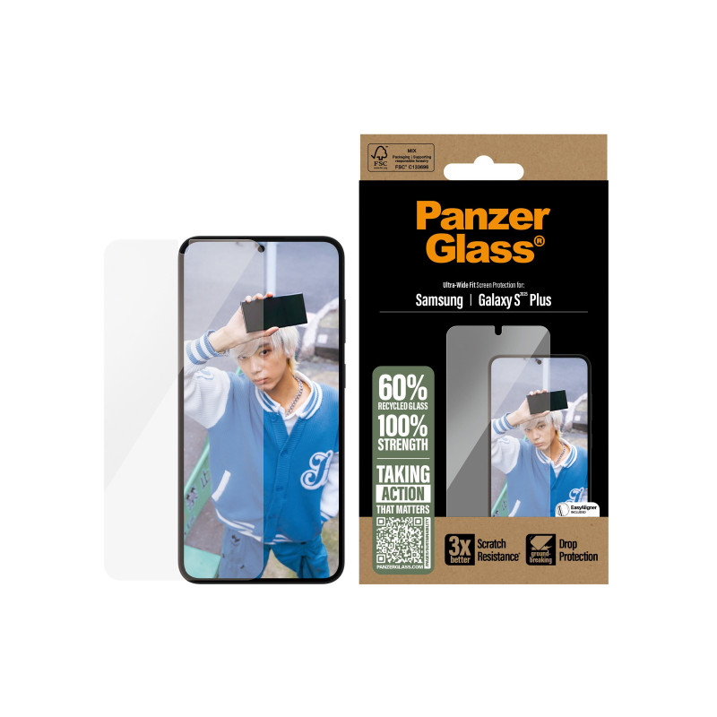 PanzerGlass Screen Protector Samsung Galaxy S25 Plus | Ultra-Wide Fit | PanzerGlass