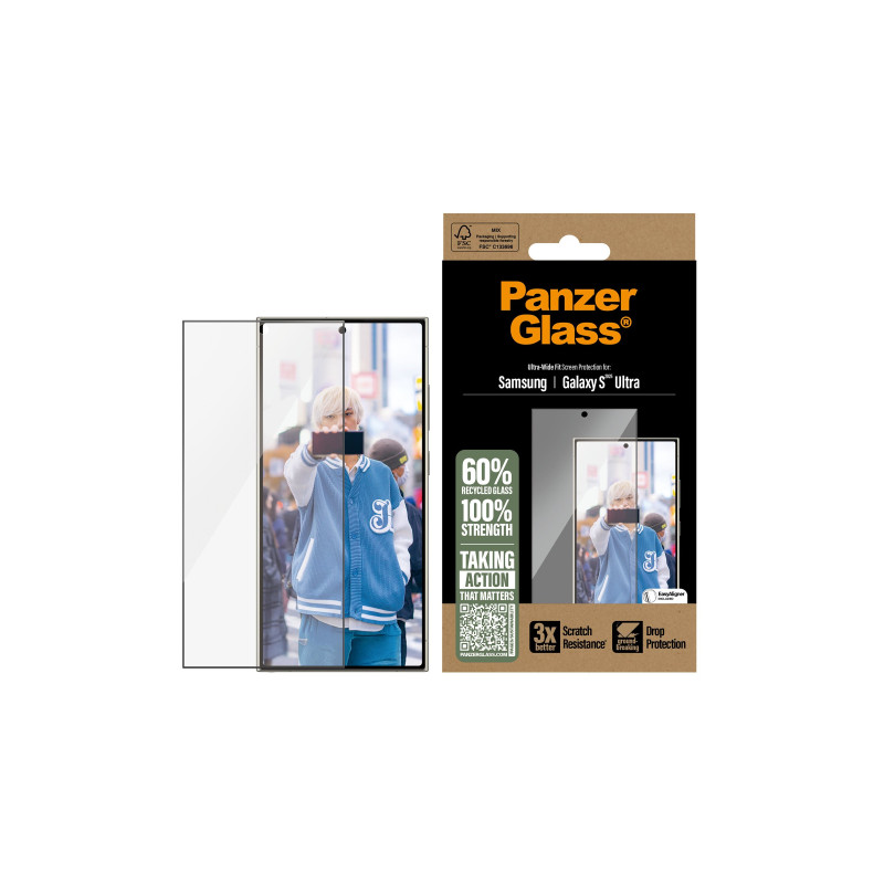 PanzerGlass Screen Protector Samsung Galaxy S25 Ultra | Ultra-Wide Fit | PanzerGlass