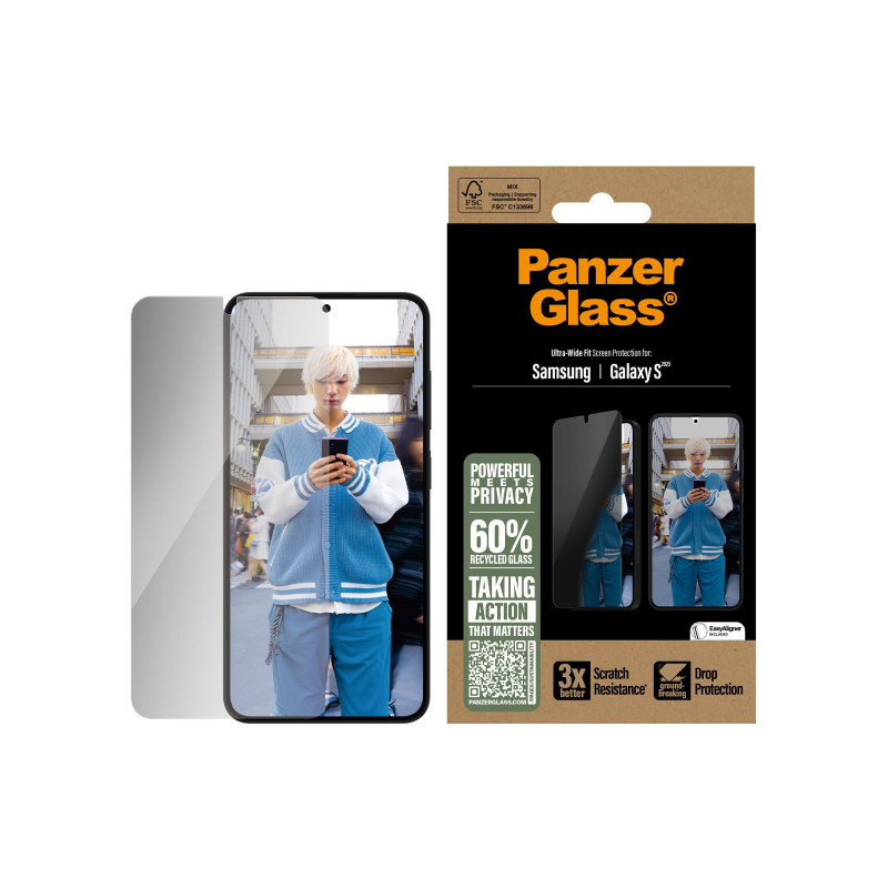 PanzerGlass Privacy Screen Protector Samsung Galaxy S25 | Ultra-Wide Fit | PanzerGlass