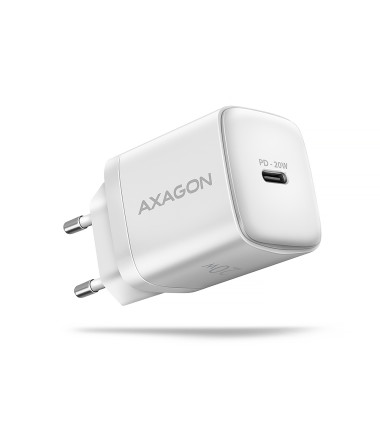 AXAGON ACU-PD20W Wall charger 20W, 1x port USB-C, PD3.0/PPS/QC4+/AFC/Apple, white