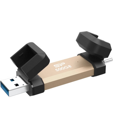 SILICON POWER DS72 Dual USB-C/USB 3.2 Gen 2, 500GB, Gold | Silicon Power