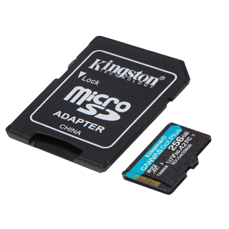 KINGSTON 256GB UHS-I microSD Memory Card with SD Adapter (Class 10, U3, V30)
