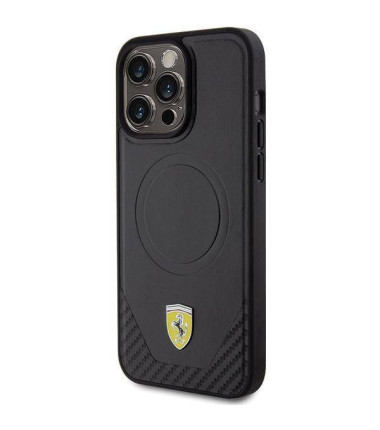 Ferrari FEHMP15XPTEK iPhone 15 Pro Max6.7" black hardcase Carbon Metal Logo MagSafe | ferrari