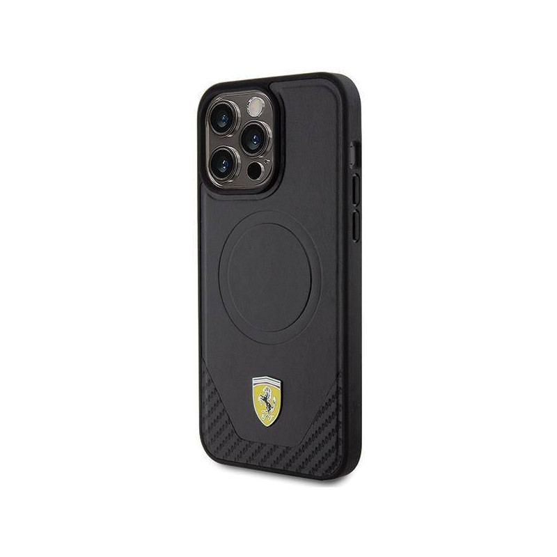 Ferrari FEHMP15XPTEK iPhone 15 Pro Max6.7" black hardcase Carbon Metal Logo MagSafe | ferrari