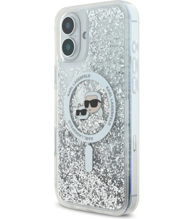 Karl Lagerfeld KLHMP16MLGKCSGH iPhone16 Plus 6.7" hardcase transparent Liquid Glitter Karl&Choupette | Karl Lagerfeld