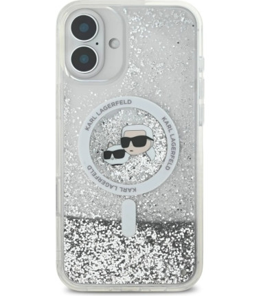 Karl Lagerfeld KLHMP16MLGKCSGH iPhone16 Plus 6.7" hardcase transparent Liquid Glitter Karl&Choupette | Karl Lagerfeld