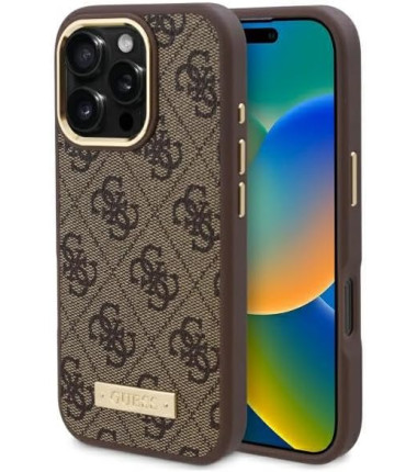 GUESS | GUHMP16LU4GPRW | Case | iPhone 16 Pro | Apple | Thermoplastic/Polyurethane | Brown