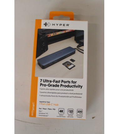 SALE OUT. Hyper HyperDrive EcoSmart Gen.2 Universal USB-C 7-in-1 Hub w 100 W PD Power Pass-thru | Hyper | HyperDrive EcoSmart Ge