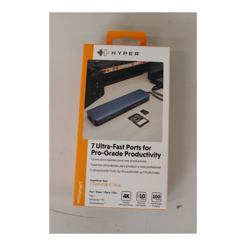 SALE OUT. Hyper HyperDrive EcoSmart Gen.2 Universal USB-C 7-in-1 Hub w 100 W PD Power Pass-thru | Hyper | HyperDrive EcoSmart Ge