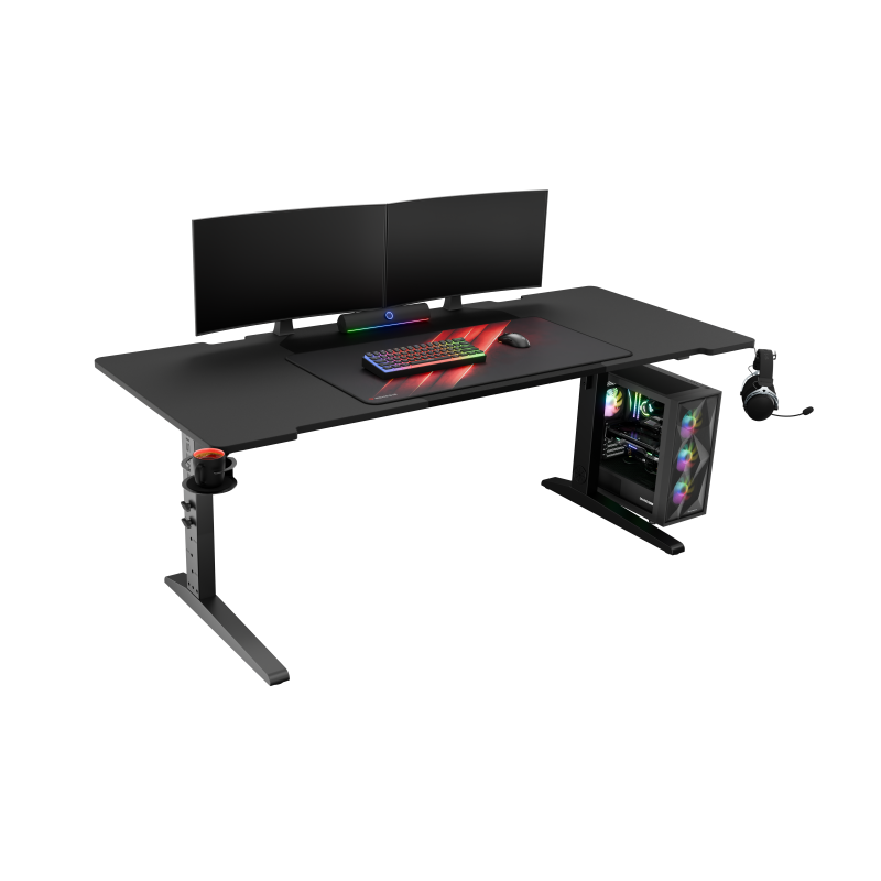 Genesis | Modular Gaming Desk | Holm 180 RGB | Anthracite Black