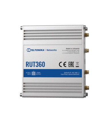 Teltonika Industrial Cellular Router RUT360 LTE CAT6 	1 x LAN ports, 10/100 Mbps, compliance with IEEE 802.3, IEEE 802.3u standa