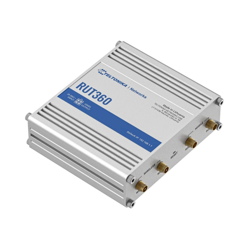 Teltonika Industrial Cellular Router RUT360 LTE CAT6 	1 x LAN ports, 10/100 Mbps, compliance with IEEE 802.3, IEEE 802.3u standa