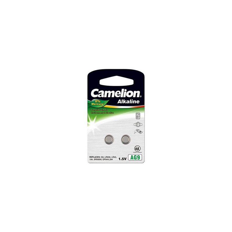 Camelion AG9 LR45 LR936 394 alkaline button cells, 2 pcs