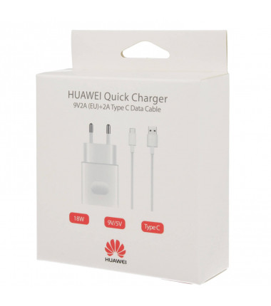 HUAWEI Quick Charger 9v 2a + 2A Type C Data Cable (EU)