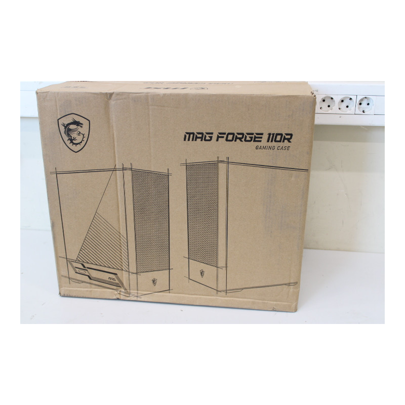 SALE OUT. MSI MAG FORGE 110R PC Case, Mid-Tower, USB 3.2, Black | MSI | DAMAGED PACKAGING, BROKEN LEG