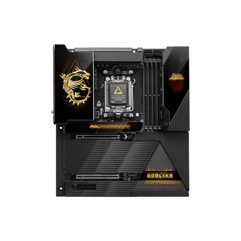 MSI MEG X870E GODLIKE | Processor family AMD | Processor socket AM5 | Supported hard disk drive interfaces SATA, M.2 | Number of