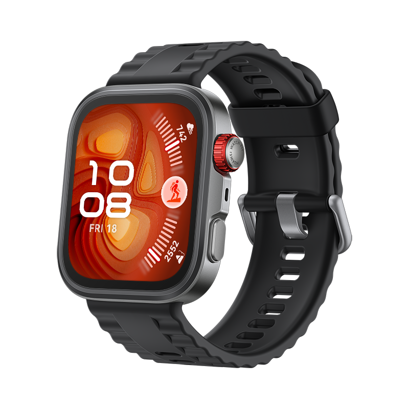 Huawei Watch FIT4 Pro, 3D Fluorelastomer Black Strap, Titanium Body, Seiya-B29