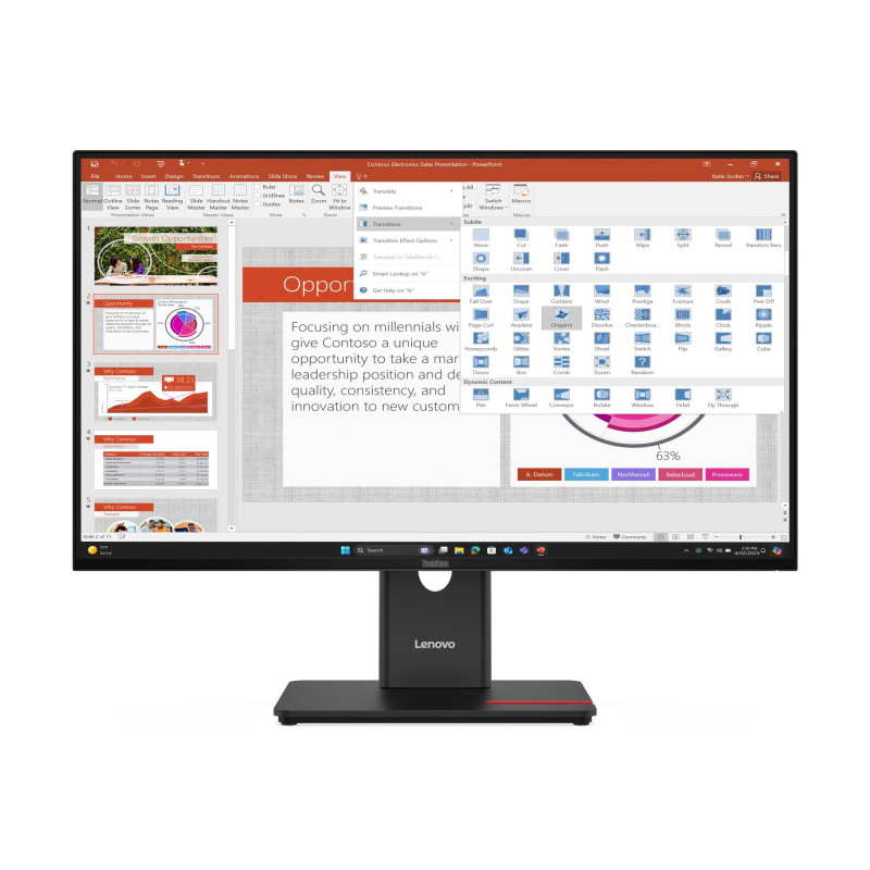 Lenovo T27-40 | 27 " | IPS | 16:9 | 120 Hz | 6 ms | 1920 x 1080 pixels | 300 cd/m² | HDMI ports quantity 1 | Black | Warranty 36